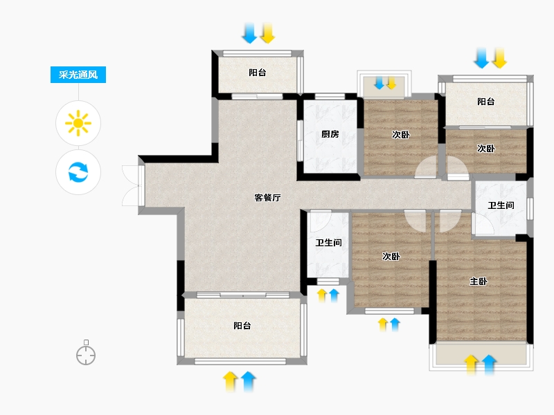 湖南省-怀化市-五环衡科世家-113.94-户型库-采光通风