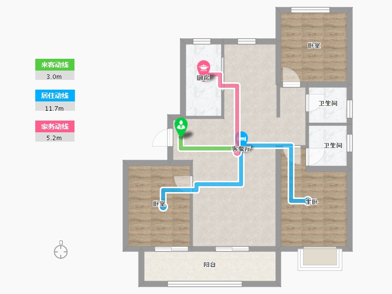 河北省-石家庄市-金悦府-104.77-户型库-动静线