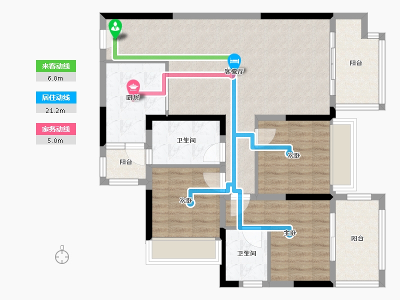 四川省-绵阳市-富临绵州水郡-90.96-户型库-动静线