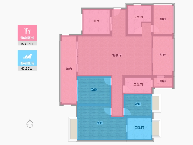 广东省-惠州市-华润置地万象府-134.70-户型库-动静分区