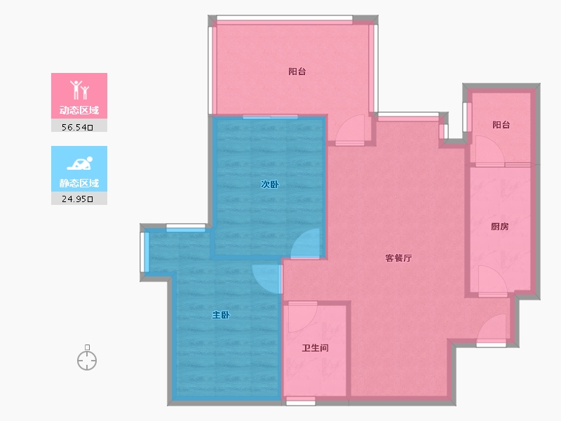 四川省-成都市-富丽花城-60.80-户型库-动静分区