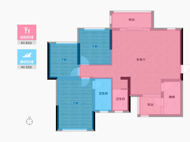 四川省-遂宁市-锦华名门-96.00-户型库-动静分区