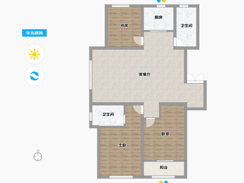 河北省-沧州市-锦秀庄园-113.46-户型库-采光通风