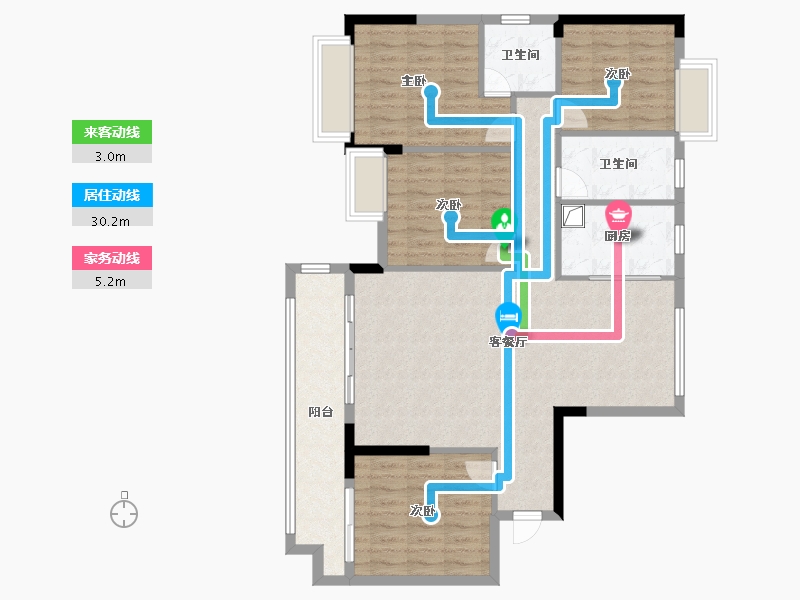 江西省-赣州市-爱地新城市花园-106.73-户型库-动静线