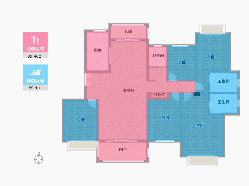 广东省-汕尾市-云岭山庄-170.18-户型库-动静分区