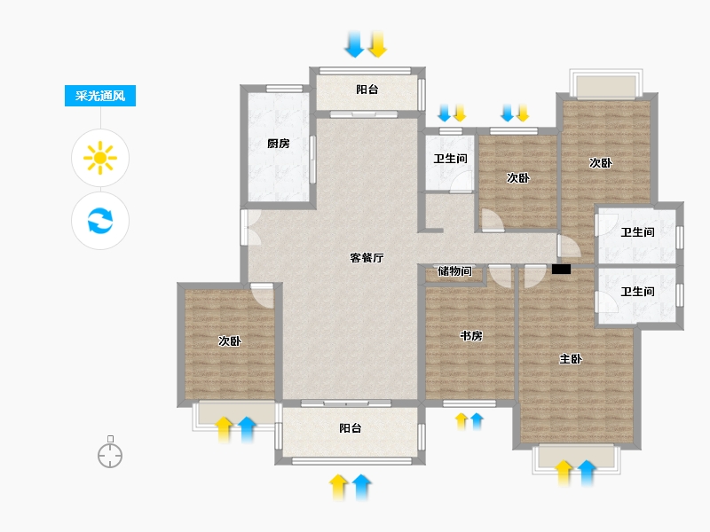 广东省-汕尾市-云岭山庄-170.18-户型库-采光通风