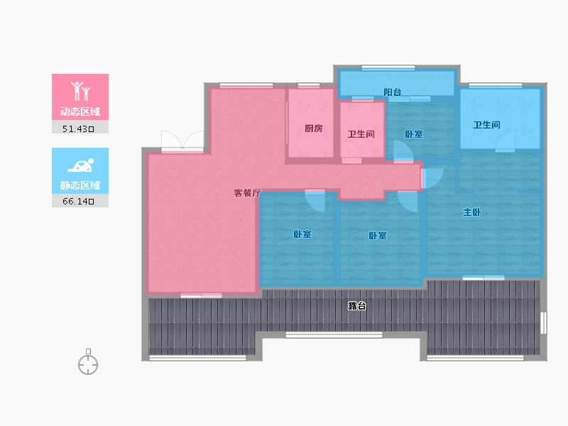 湖北省-武汉市-武汉恒大时代新城-138.26-户型库-动静分区