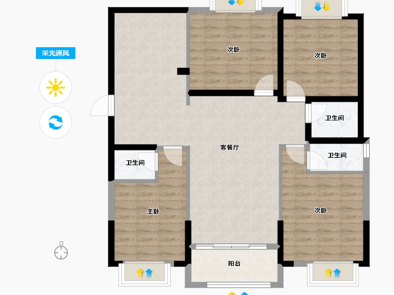 广东省-肇庆市-西景山-180.00-户型库-采光通风