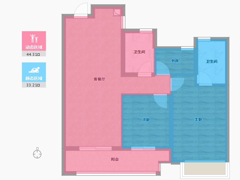 浙江省-湖州市-云溪美颂-69.00-户型库-动静分区