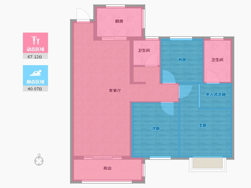 山东省-菏泽市-龙熙湾-96.93-户型库-动静分区