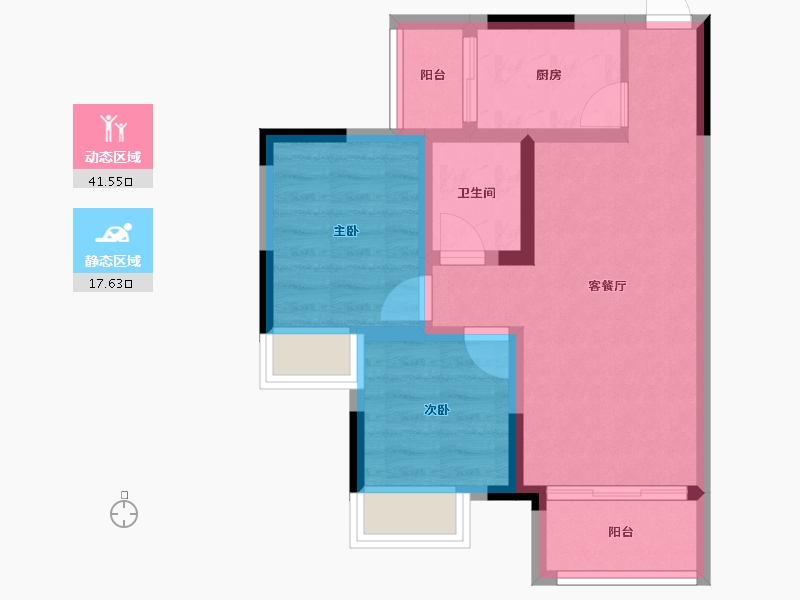 四川省-成都市-金河绿洲B区-57.60-户型库-动静分区