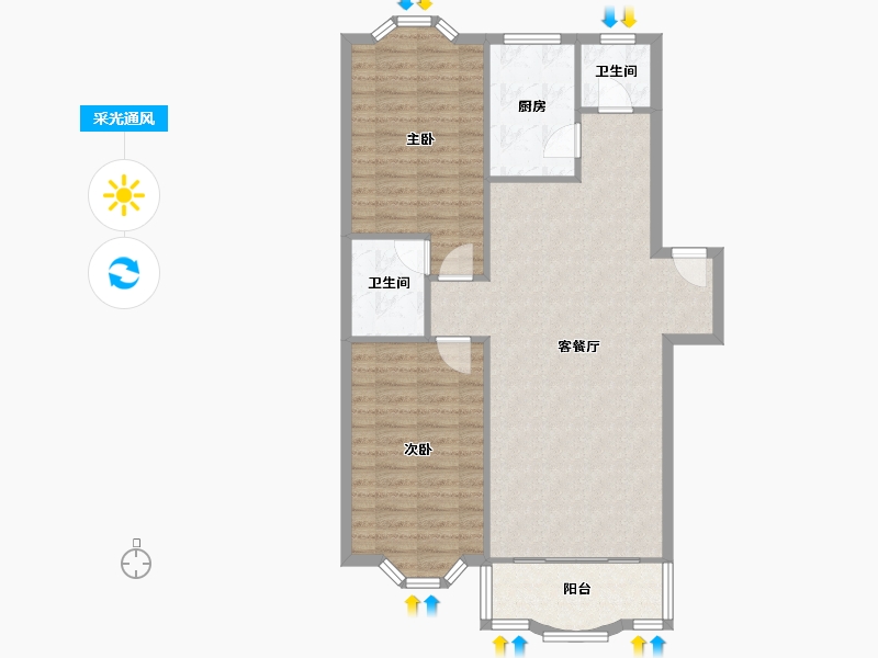 福建省-厦门市-江浦南里-84.21-户型库-采光通风