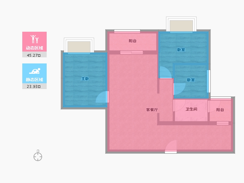 广东省-东莞市-众筑中央悦府-61.60-户型库-动静分区