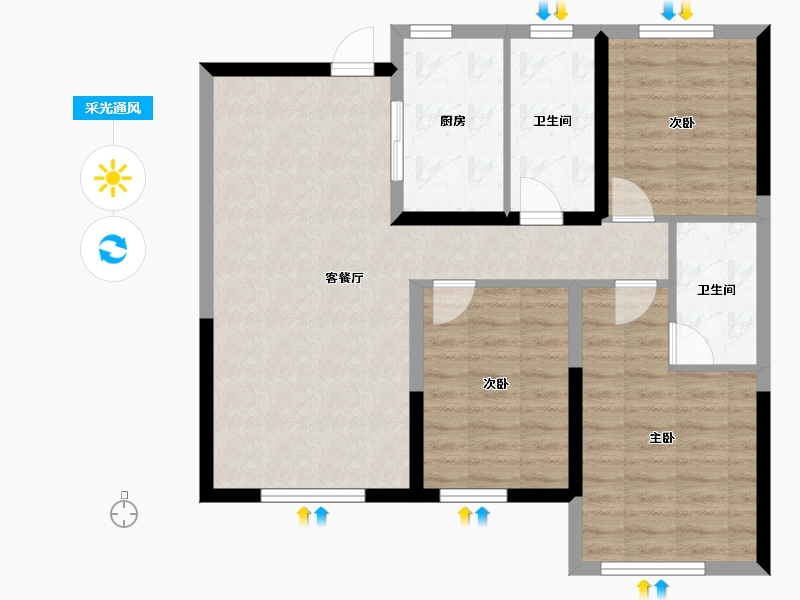 辽宁省-沈阳市-保利天汇-92.00-户型库-采光通风