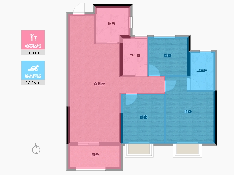 安徽省-芜湖市-保利文华和颂-80.00-户型库-动静分区