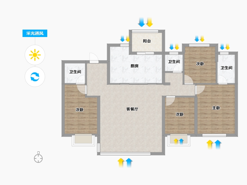 福建省-泉州市-龙湖嘉天下-108.00-户型库-采光通风