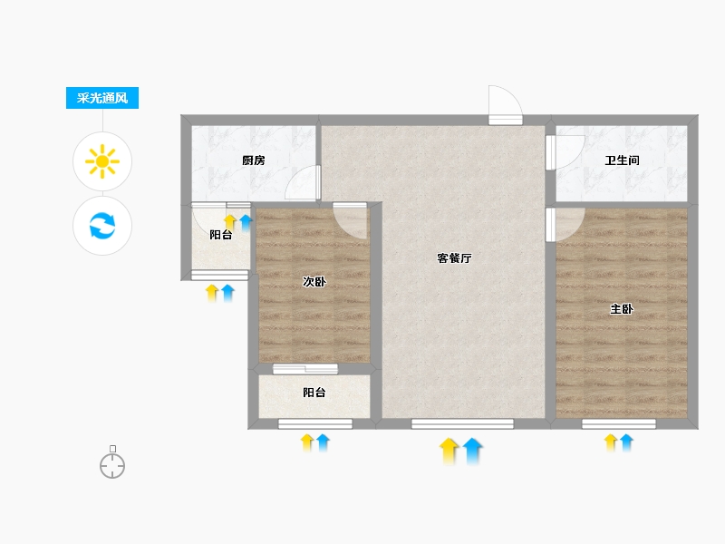 山西省-大同市-恒居·御河上境-82.72-户型库-采光通风