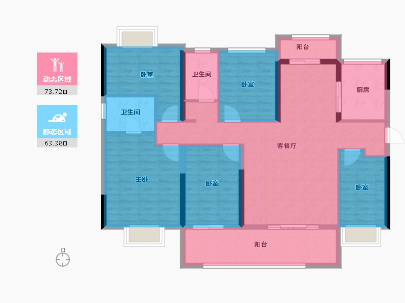 广东省-梅州市-五华碧桂园凯旋城-108.00-户型库-动静分区