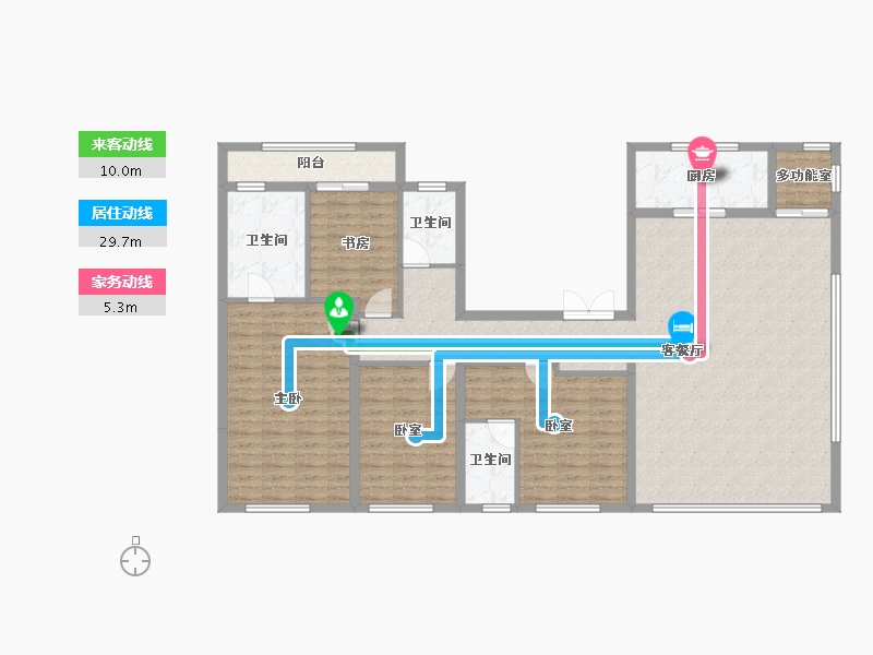 山东省-烟台市-龙湖·天曜-144.21-户型库-动静线