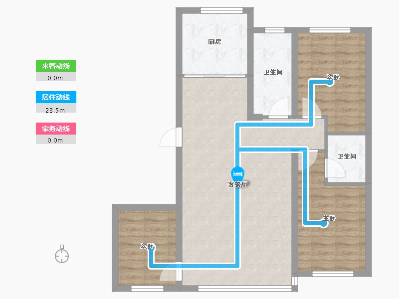 黑龙江省-双鸭山市-幸福国际-99.71-户型库-动静线