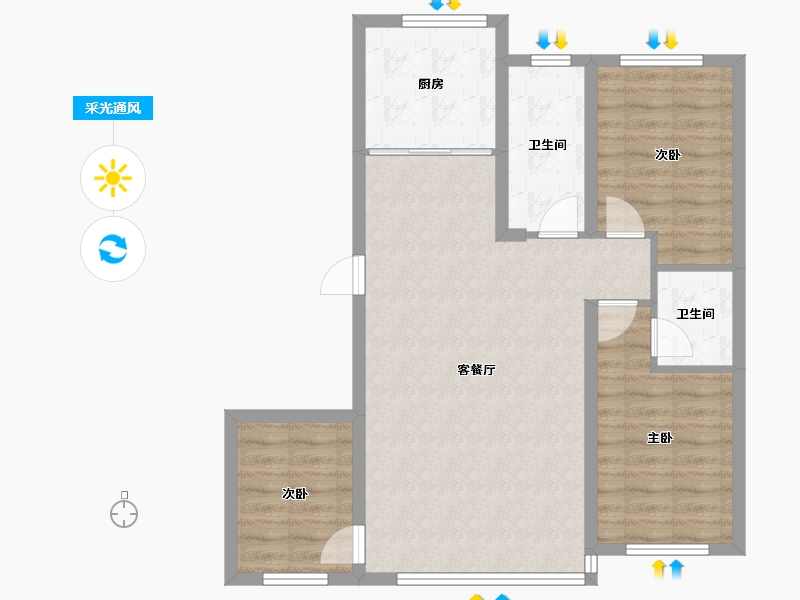 黑龙江省-双鸭山市-幸福国际-99.71-户型库-采光通风