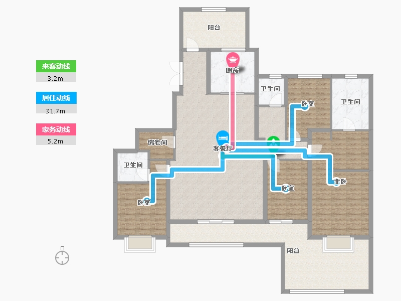 陕西省-西安市-保利·天瓒-173.48-户型库-动静线