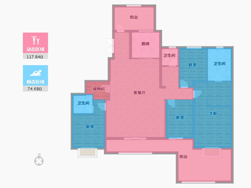 陕西省-西安市-保利·天瓒-173.48-户型库-动静分区