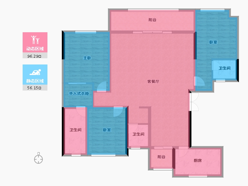 陕西省-安康市-兴安府-137.17-户型库-动静分区