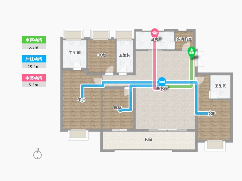 江苏省-苏州市-熙和风雅阁-146.36-户型库-动静线