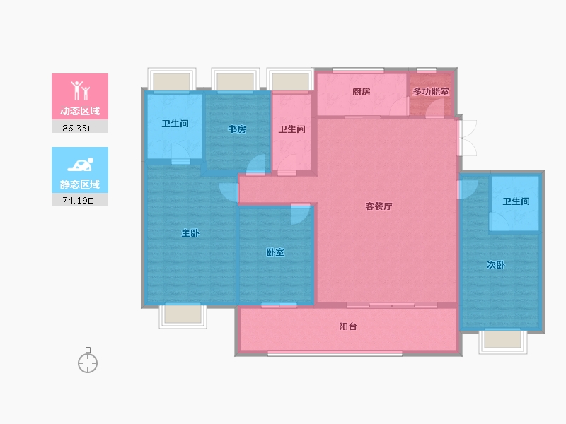 江苏省-苏州市-熙和风雅阁-146.36-户型库-动静分区