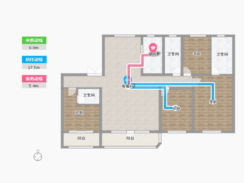 河北省-衡水市-紫瑞园-144.00-户型库-动静线