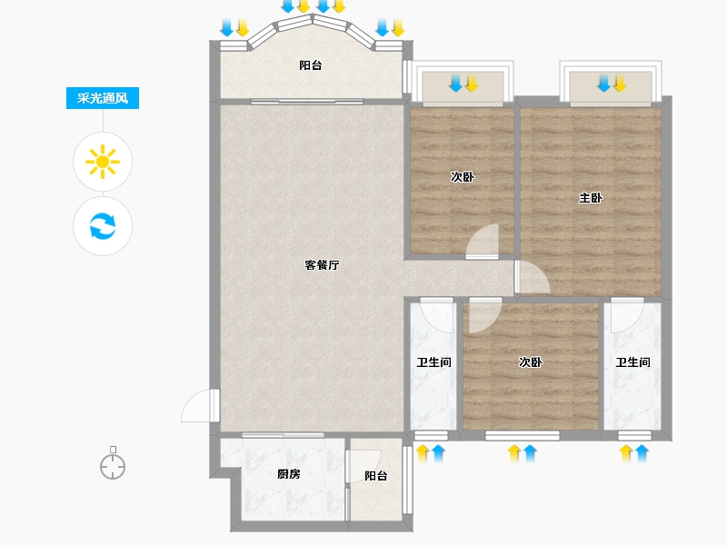 广东省-肇庆市-海景豪苑-80.00-户型库-采光通风