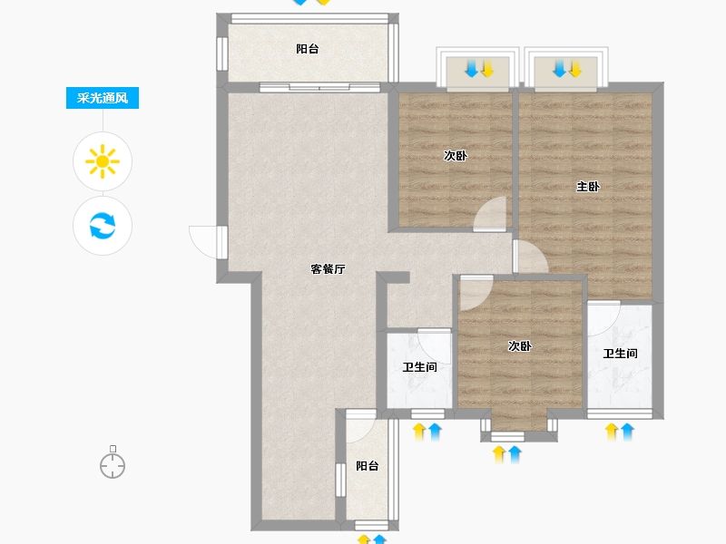 广西壮族自治区-崇左市-幸福·金龙居-112.00-户型库-采光通风