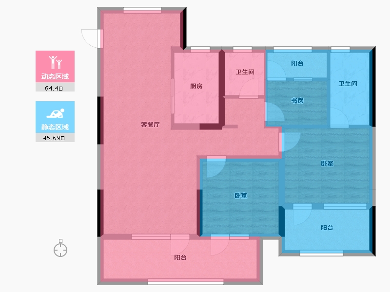 山东省-青岛市-保利和颂-97.12-户型库-动静分区