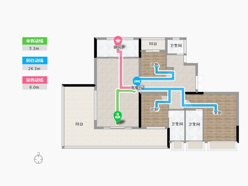 湖南省-长沙市-福天·星河院子-155.33-户型库-动静线