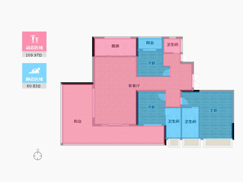 湖南省-长沙市-福天·星河院子-155.33-户型库-动静分区