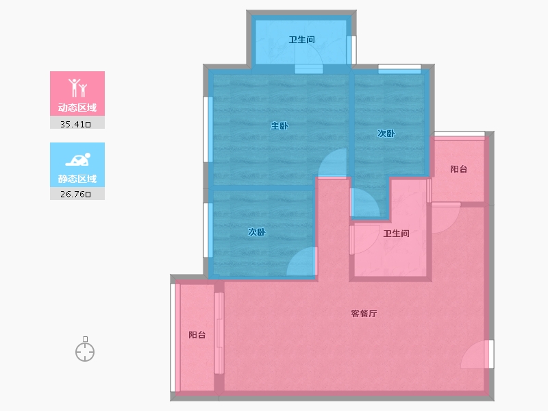 台湾省-台中市-天鵝-55.54-户型库-动静分区