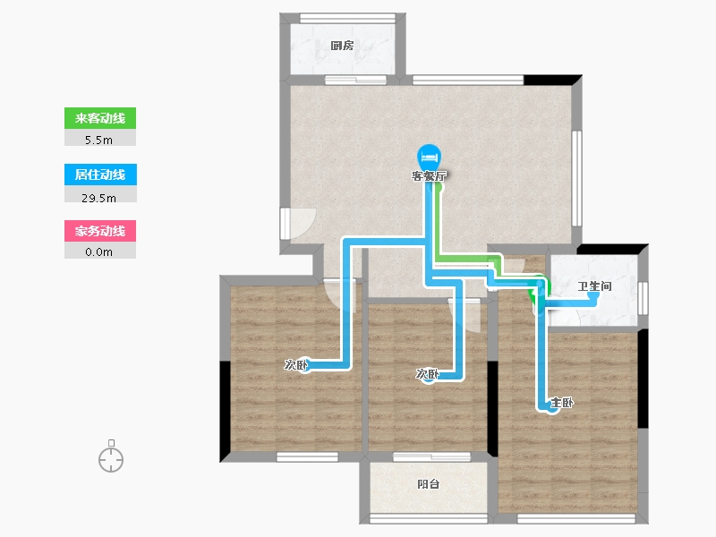 浙江省-宁波市-得力宁河湾-93.51-户型库-动静线