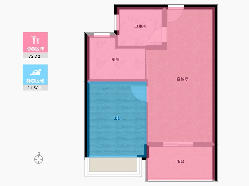 浙江省-杭州市-赞临雅居-45.50-户型库-动静分区