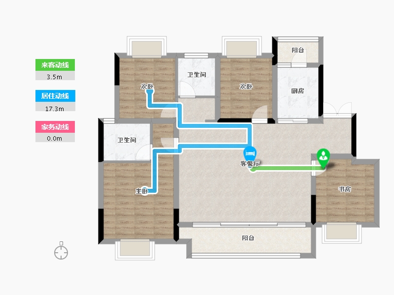 重庆-重庆市-绿岛新区-113.91-户型库-动静线