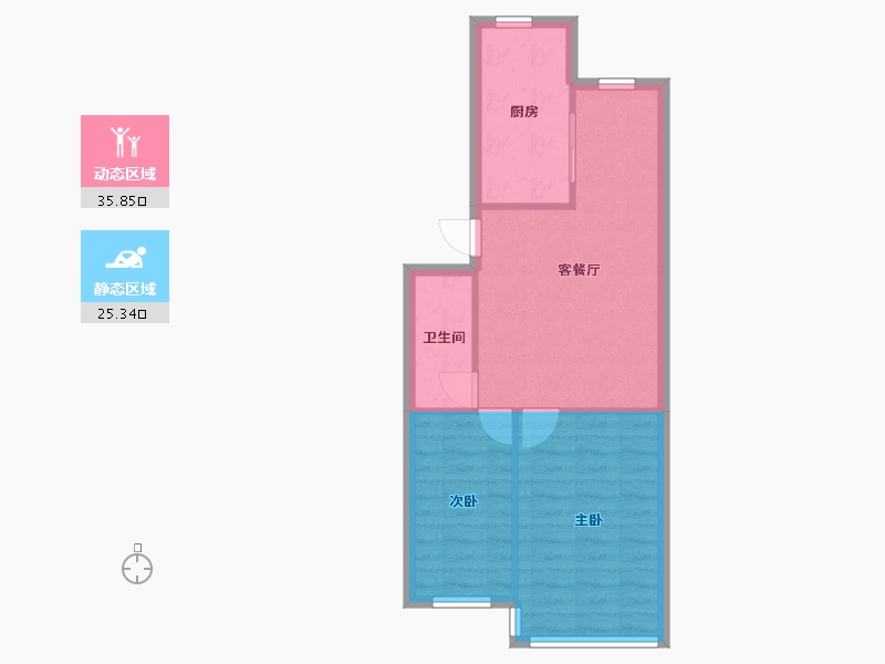 辽宁省-本溪市-程家小区-A区-53.60-户型库-动静分区