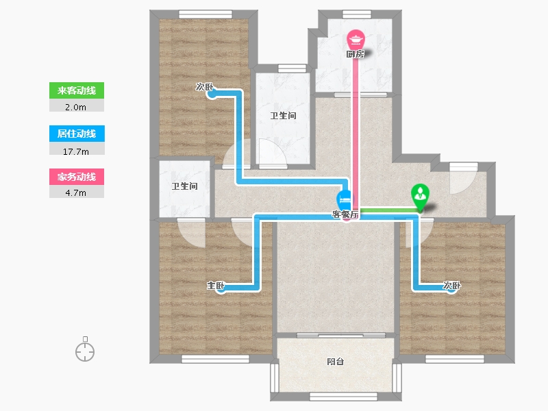 江苏省-南通市-锦绣豪庭-84.00-户型库-动静线