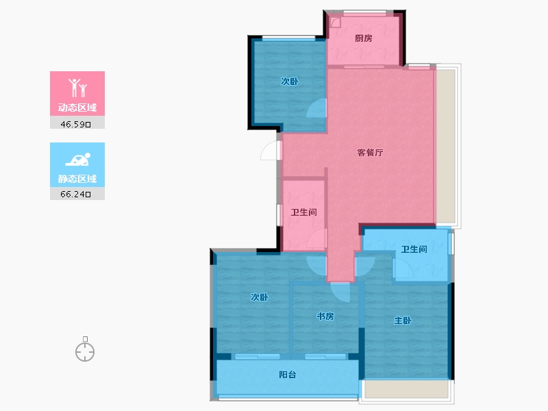 浙江省-杭州市-兴耀沐晴川-101.77-户型库-动静分区