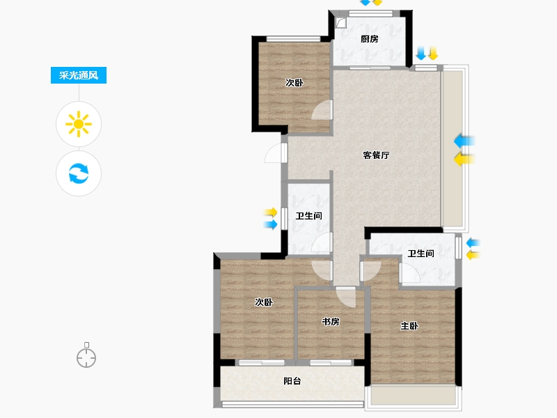 浙江省-杭州市-兴耀沐晴川-101.77-户型库-采光通风