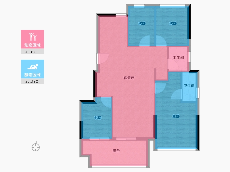 福建省-福州市-福厝远山拾里-71.39-户型库-动静分区