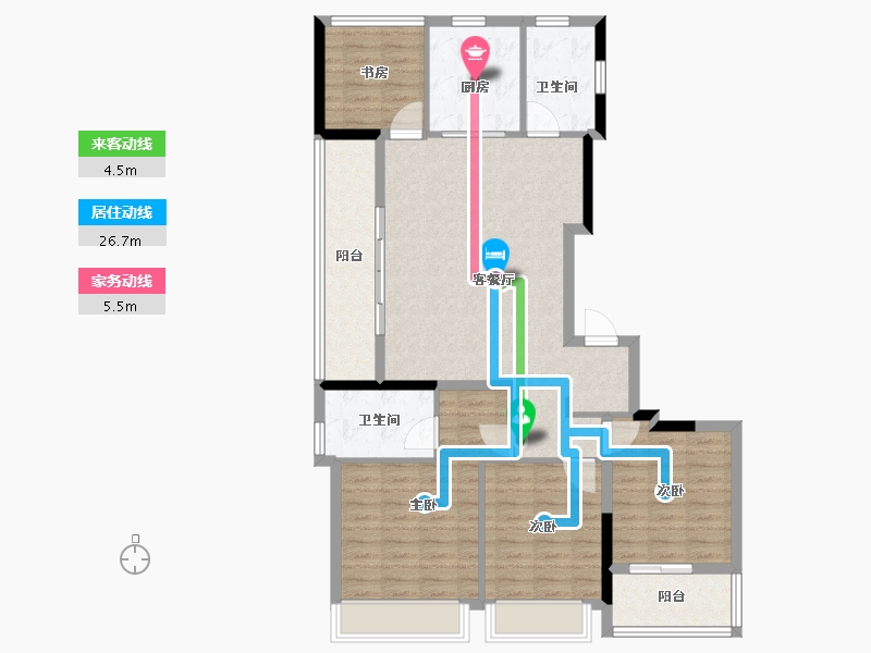 浙江省-杭州市-兴耀沐晴川-108.00-户型库-动静线