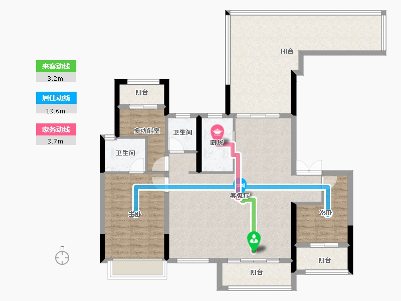 湖南省-长沙市-福天·星河院子-112.80-户型库-动静线