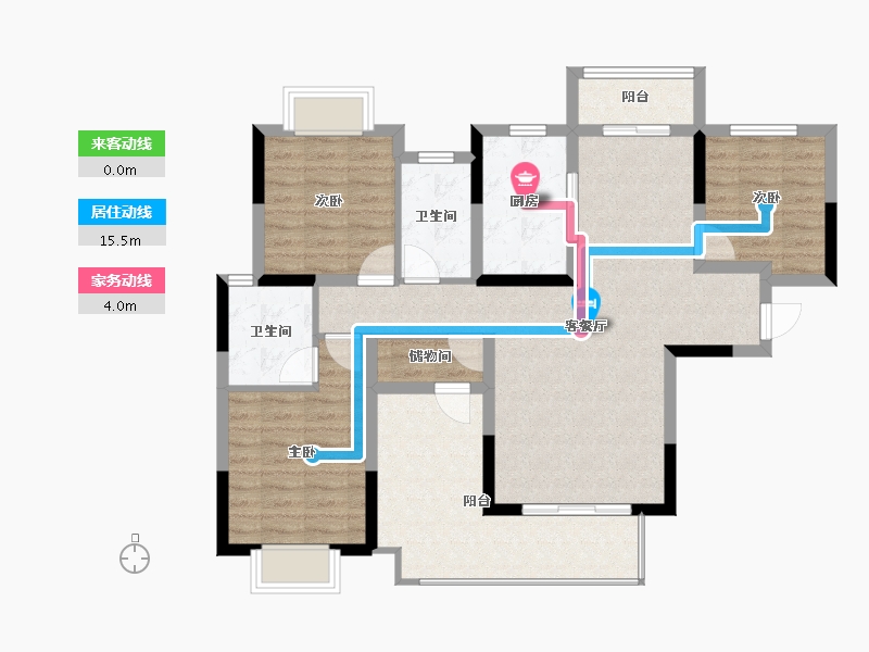 湖南省-长沙市-地铁中建君和城-97.50-户型库-动静线