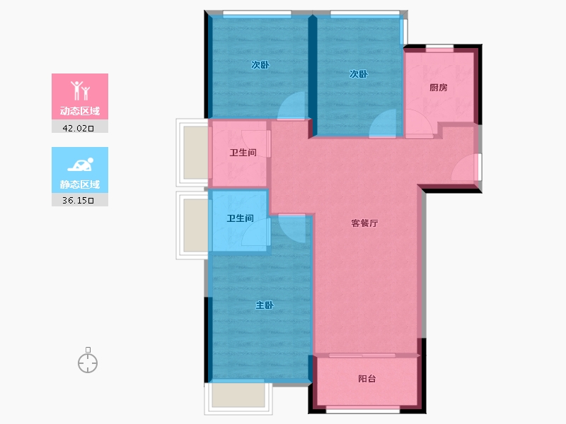 福建省-厦门市-集美发展心厝-70.40-户型库-动静分区