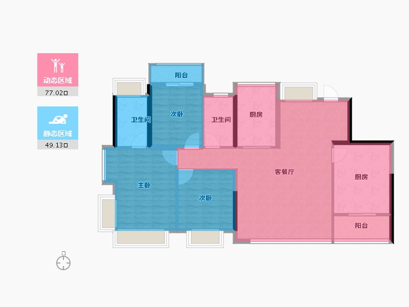 福建省-厦门市-国贸海上鸣樾-114.40-户型库-动静分区